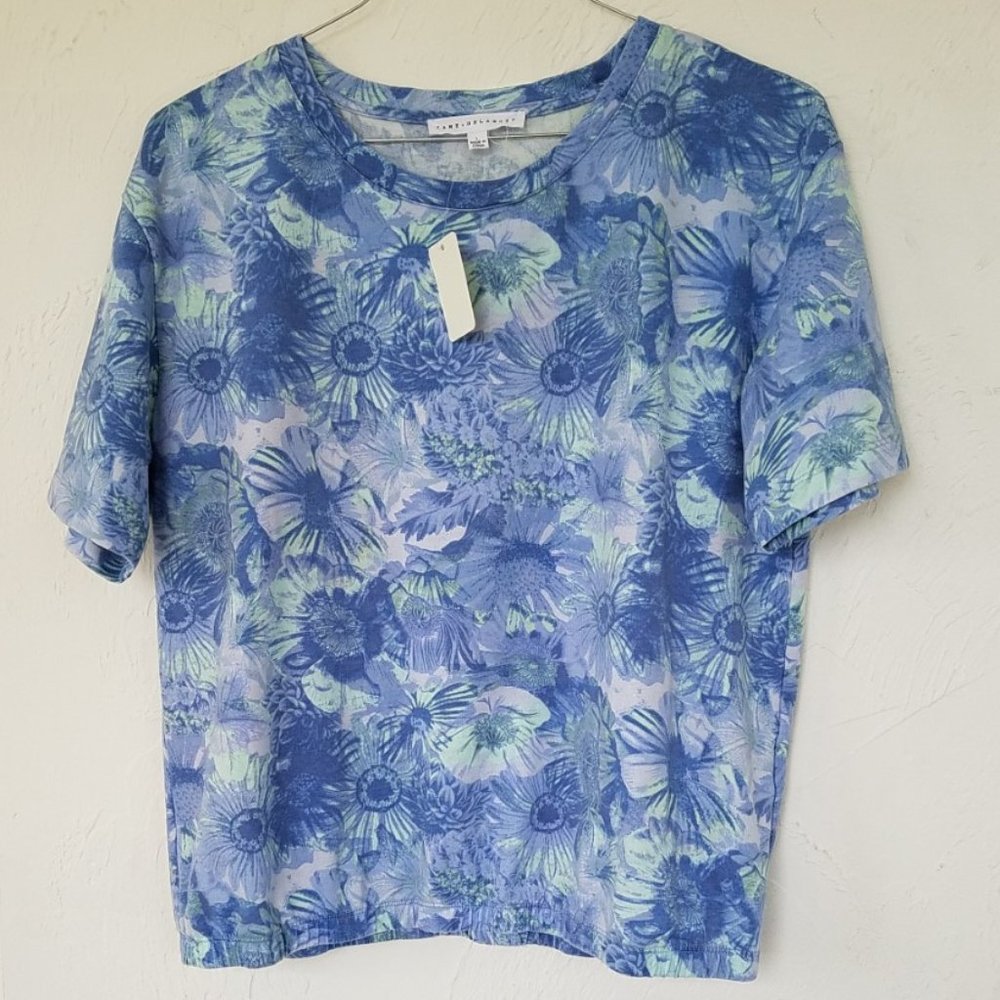 Jane and Delancey Short Sleeve Vintage Distressed Look Top SzL NWT